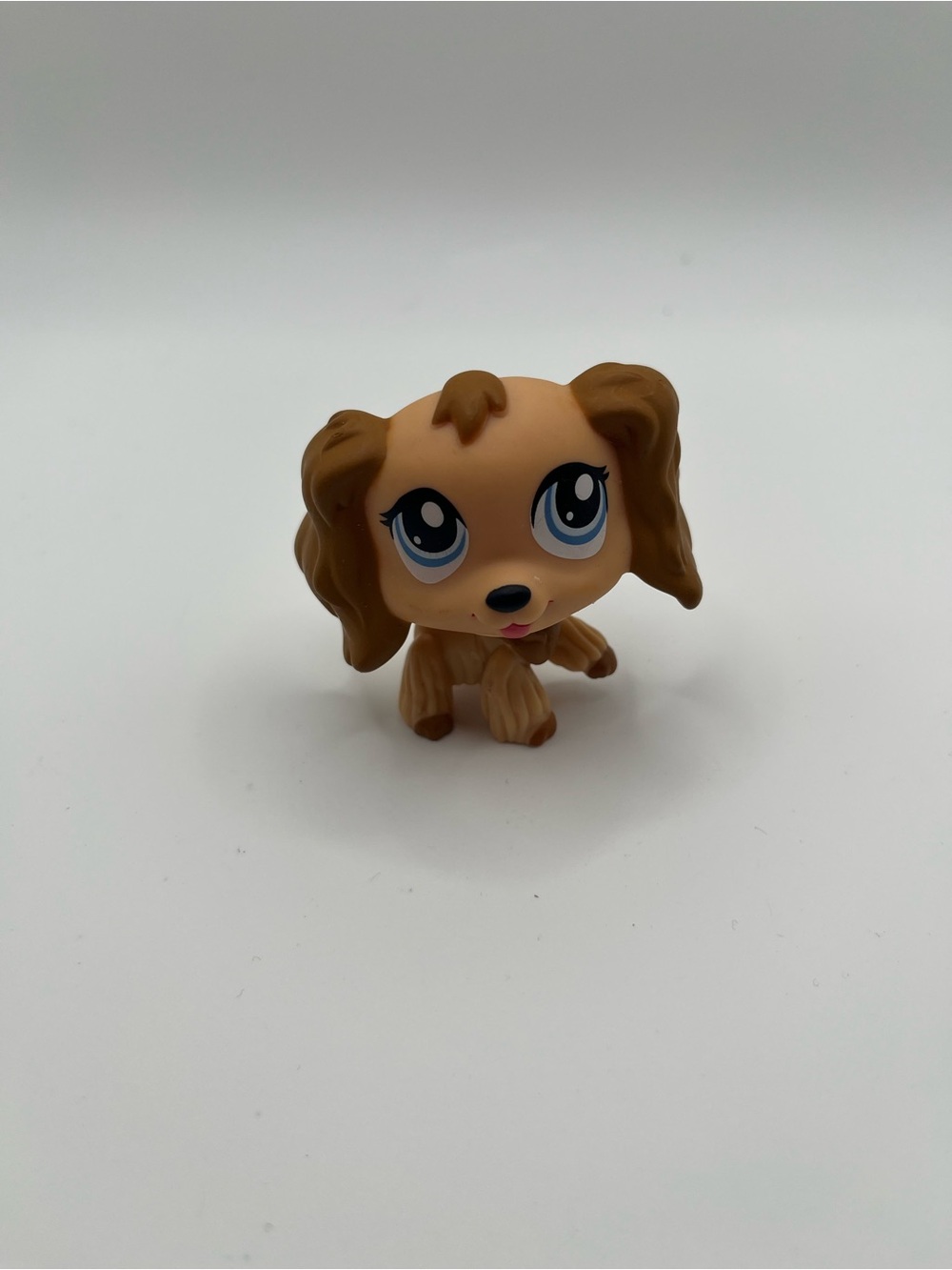 Littlest Pet Shop Cocker Spaniel Dog #1318 Hasbro LPS Brown Tan Blue Eyes